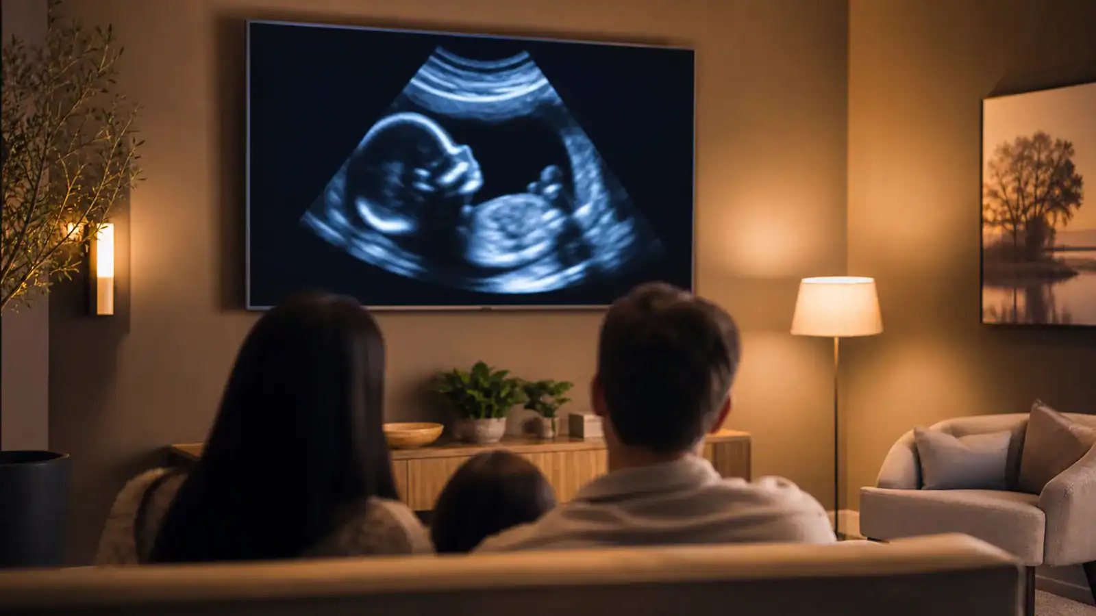 Comfortable family viewing room for an elective 3D/4D ultrasound scan